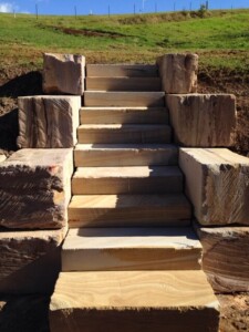 Wheel Sawn Sandstone Steps Brisbane